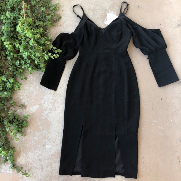 C/MEO Collective Dresses & Skirts - C/MEO Too Close Black Midi Dress